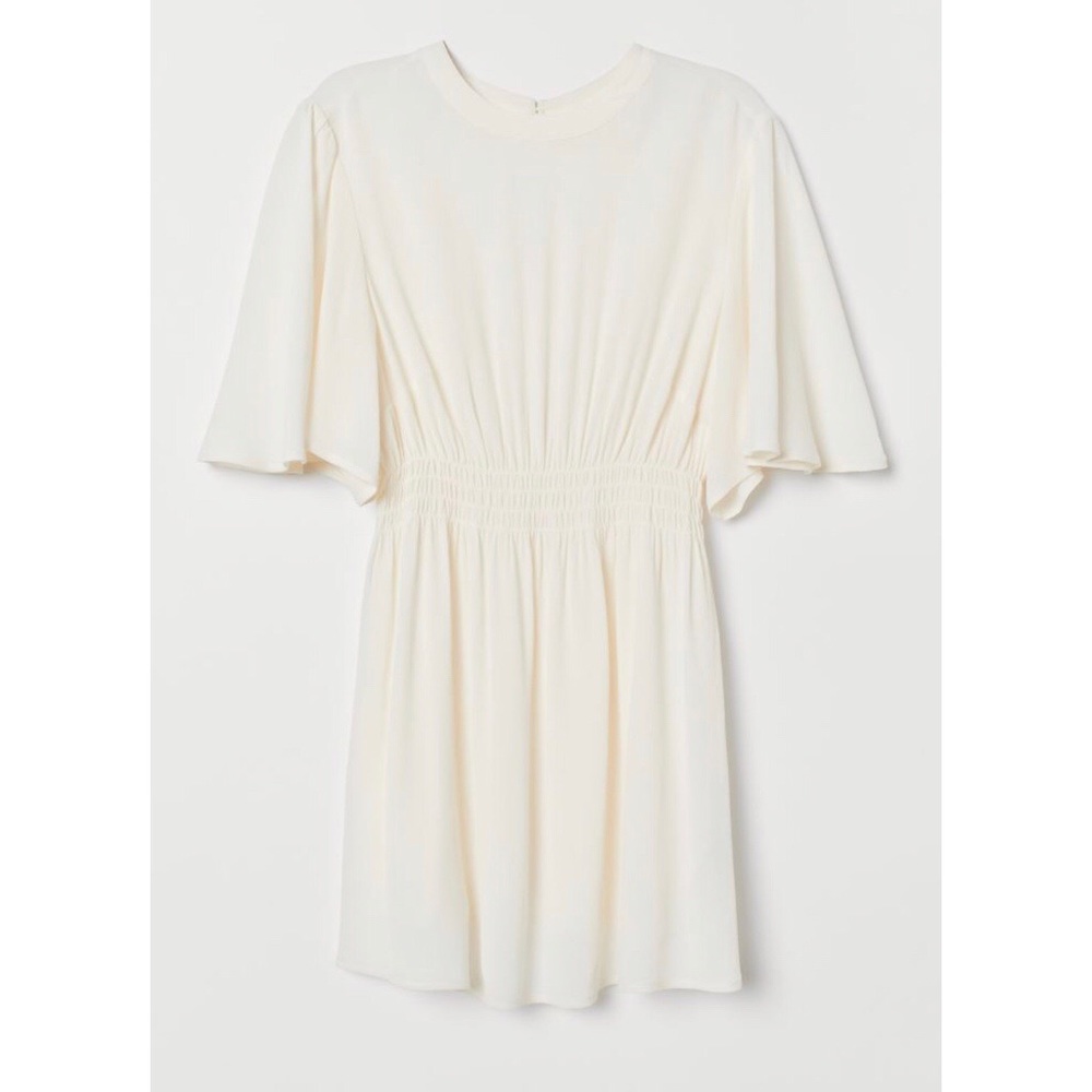 H&M Mama smocked maternity blouse Sz S Ivory